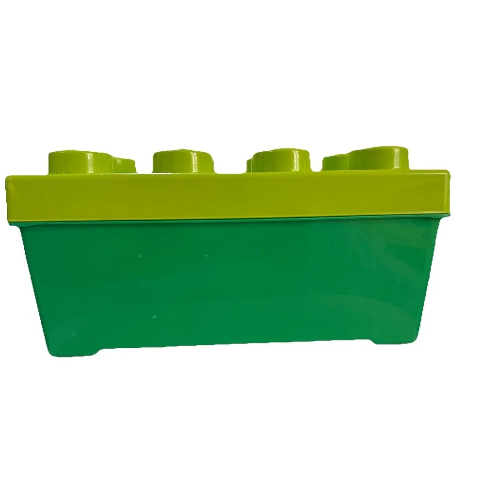 Lego Duplo Lot In Green Lego Brick Storage Bin 2x2 4x2‎ Flowers Shapes Colorful